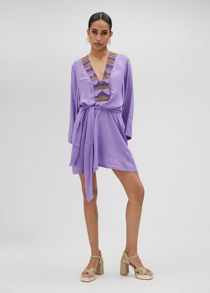 Short dress with rhinestone detail