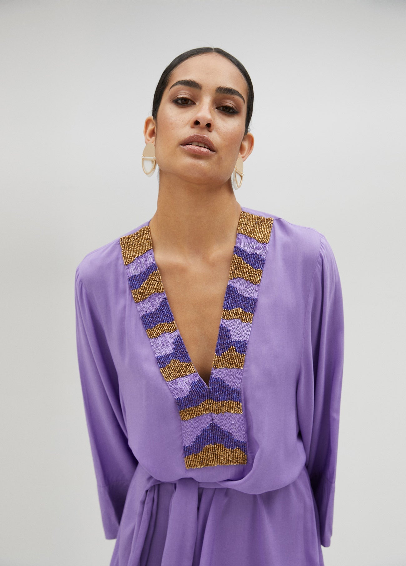 Short dress with rhinestone detail