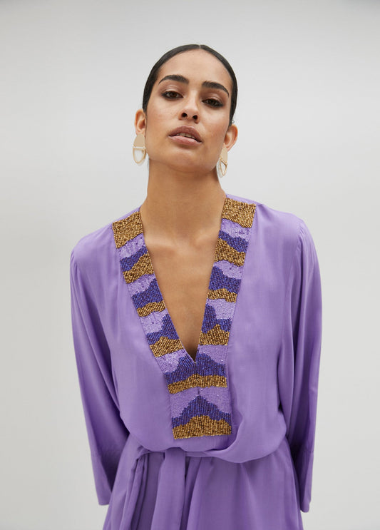 Short dress with rhinestone detail