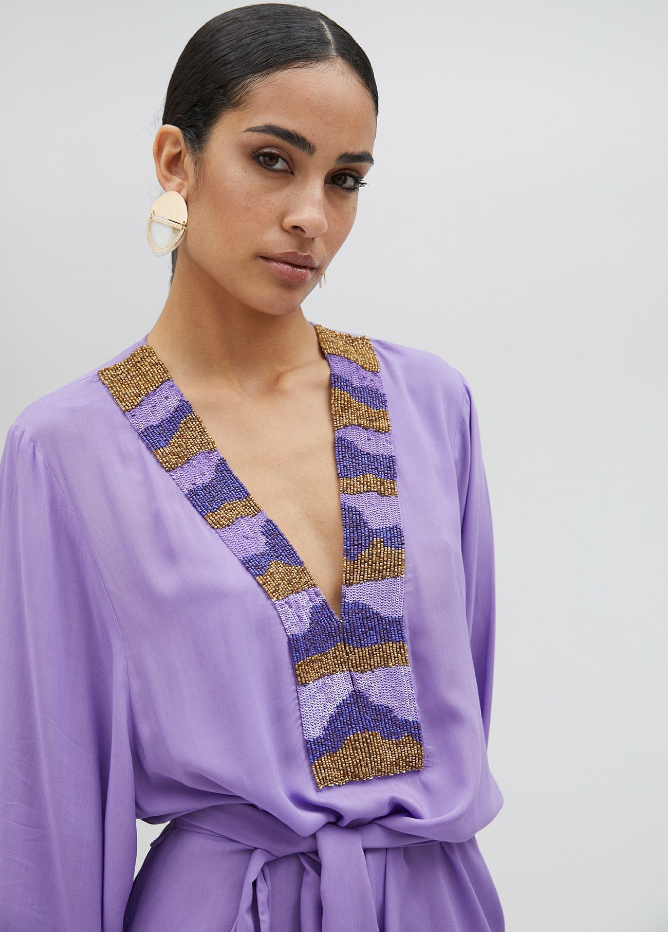 Short dress with rhinestone detail