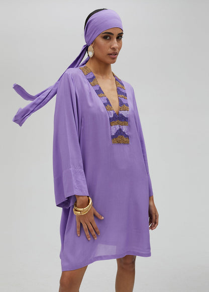 Short dress with rhinestone detail