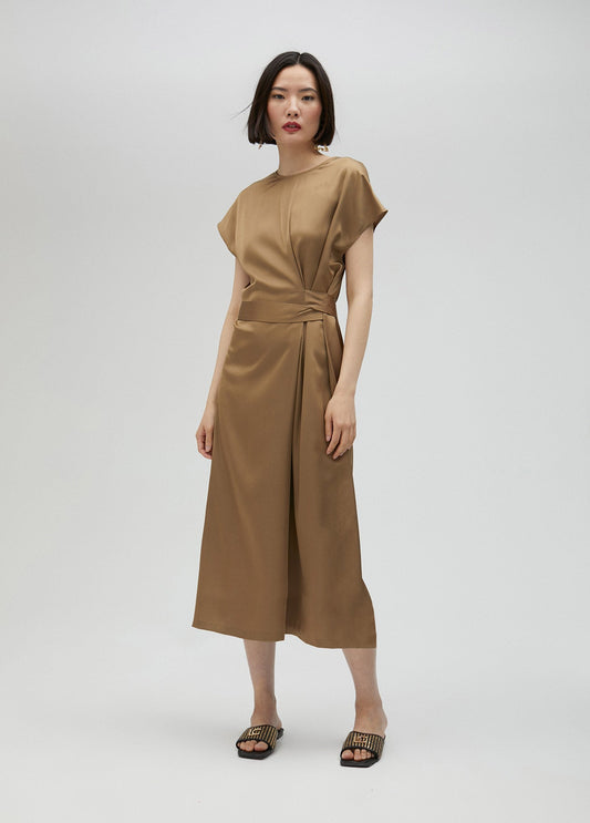 Knotted satin dress