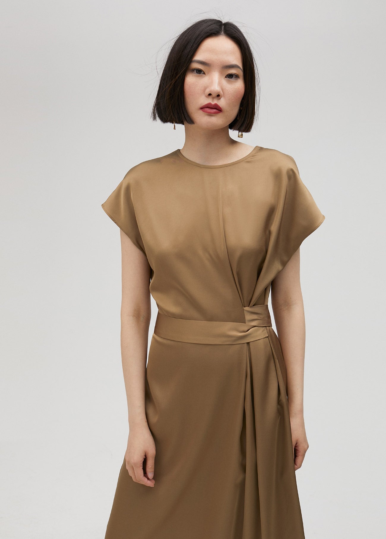 Knotted satin dress
