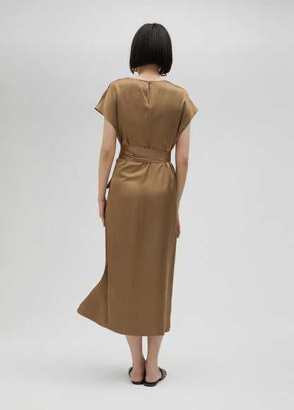 Knotted satin dress
