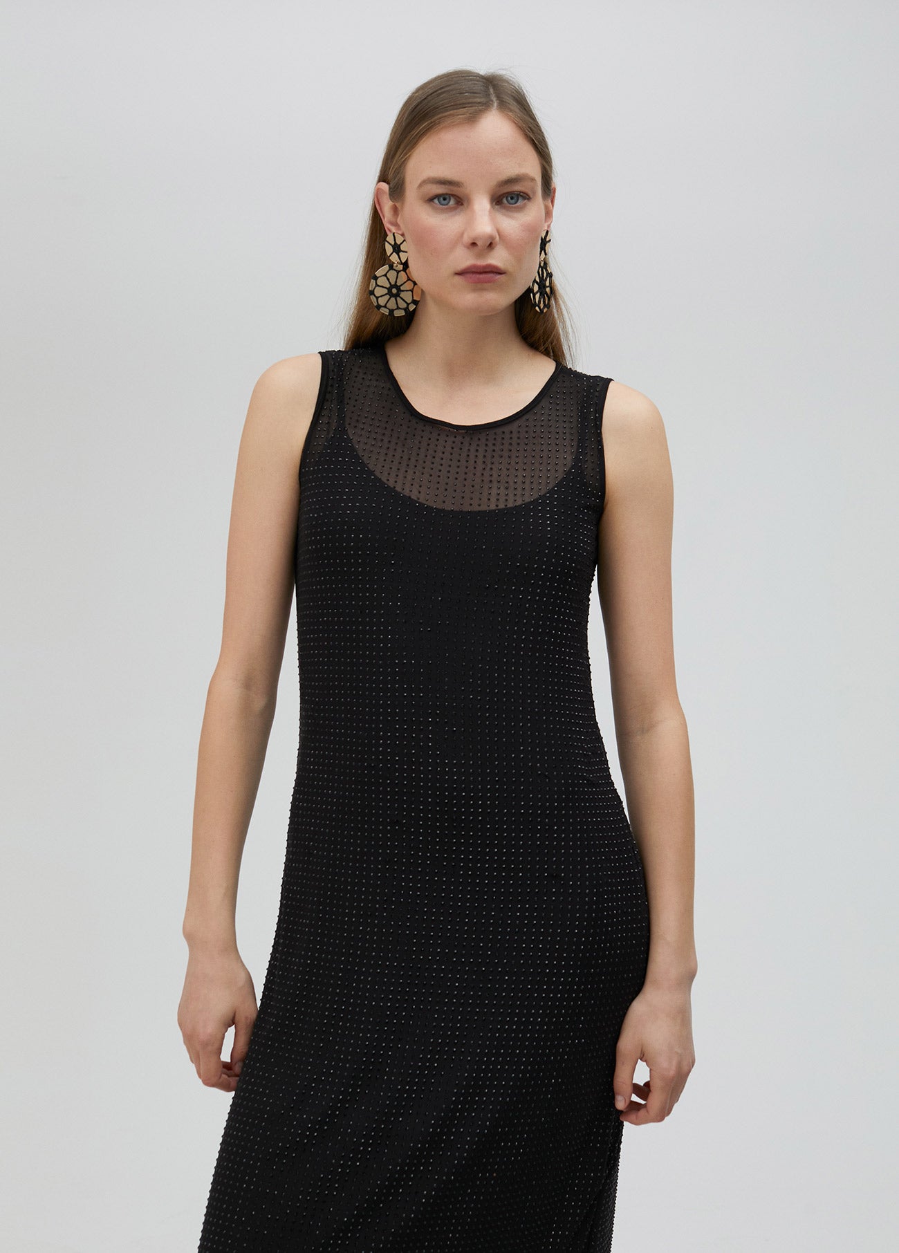 Tulle dress with matching rhinestone detail