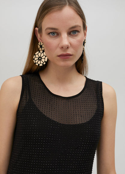 Tulle dress with matching rhinestone detail