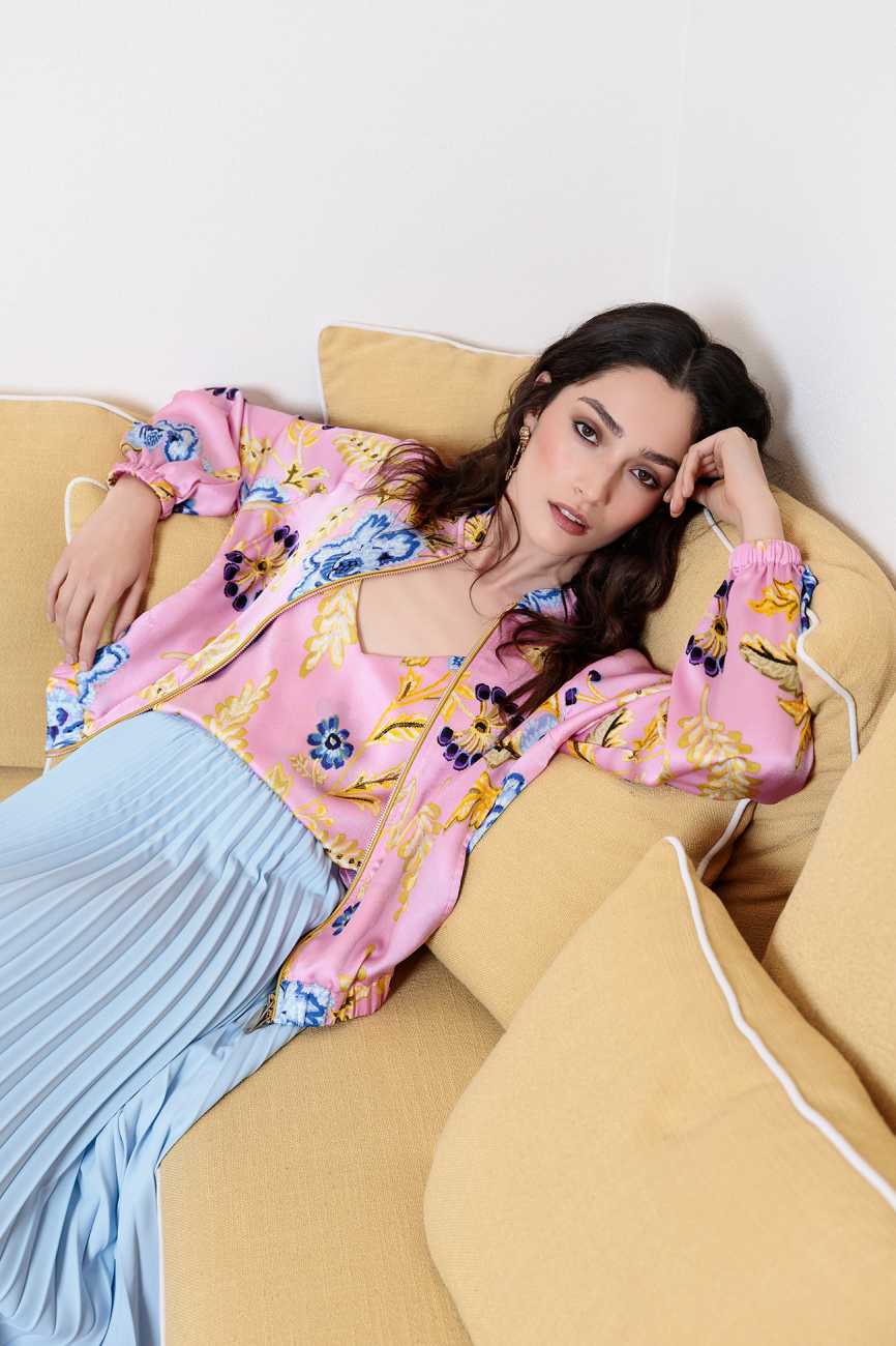 Satin Printed Bomber
