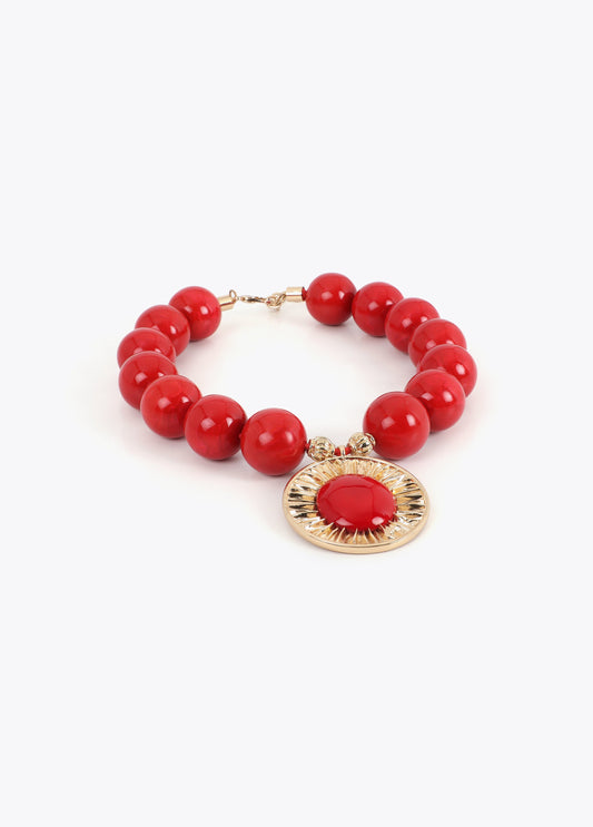 Maxi Beaded Necklace with Pendant
