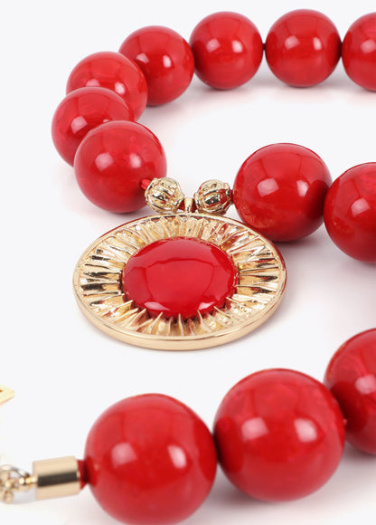 Maxi Beaded Necklace with Pendant