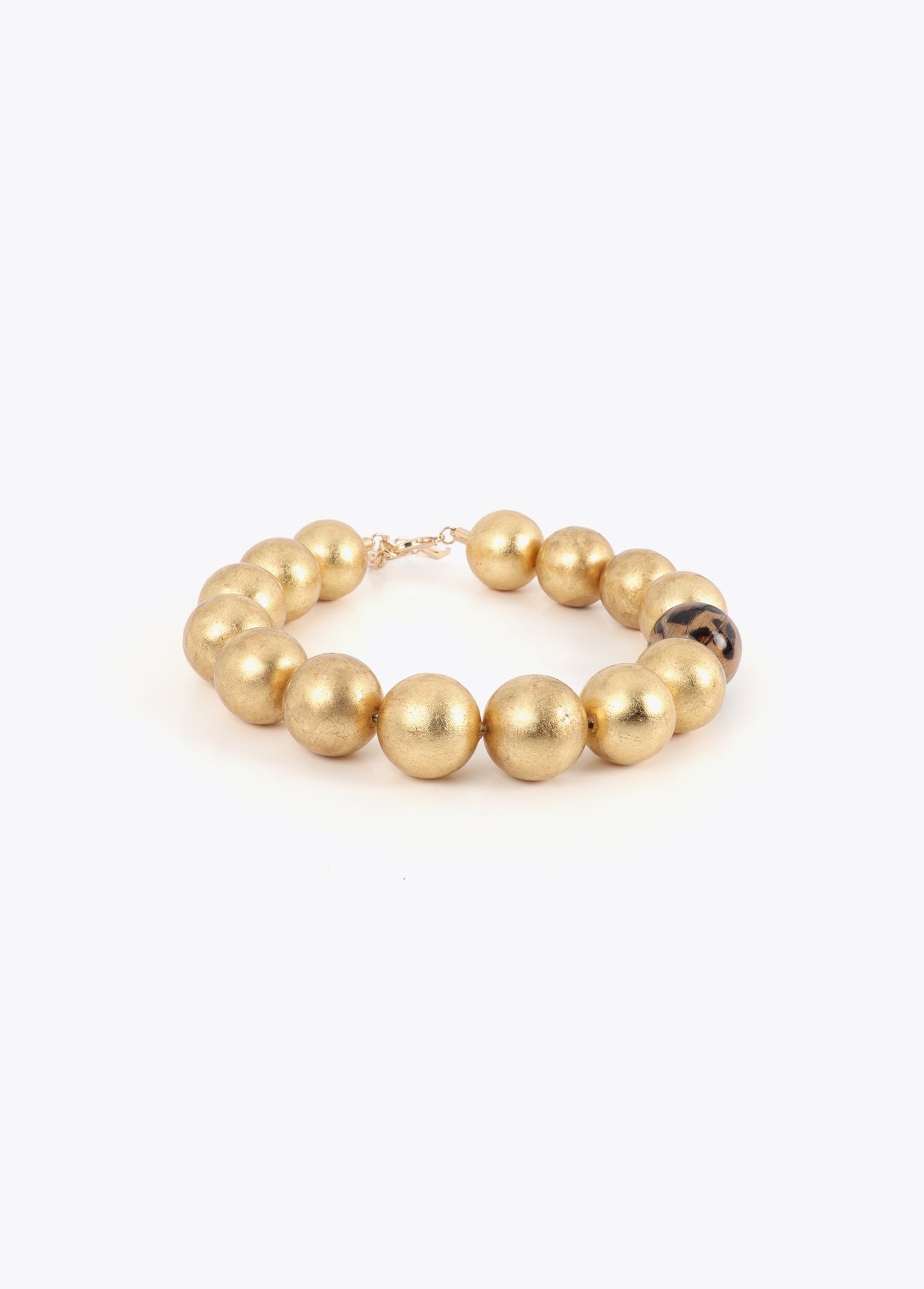 Maxi Bead Necklace with Animal Print Detail