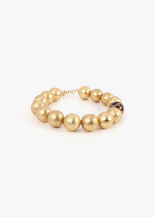 Maxi Bead Necklace with Animal Print Detail