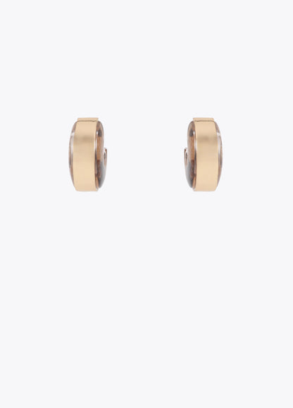 Metal and Animal Print Hoop Earrings