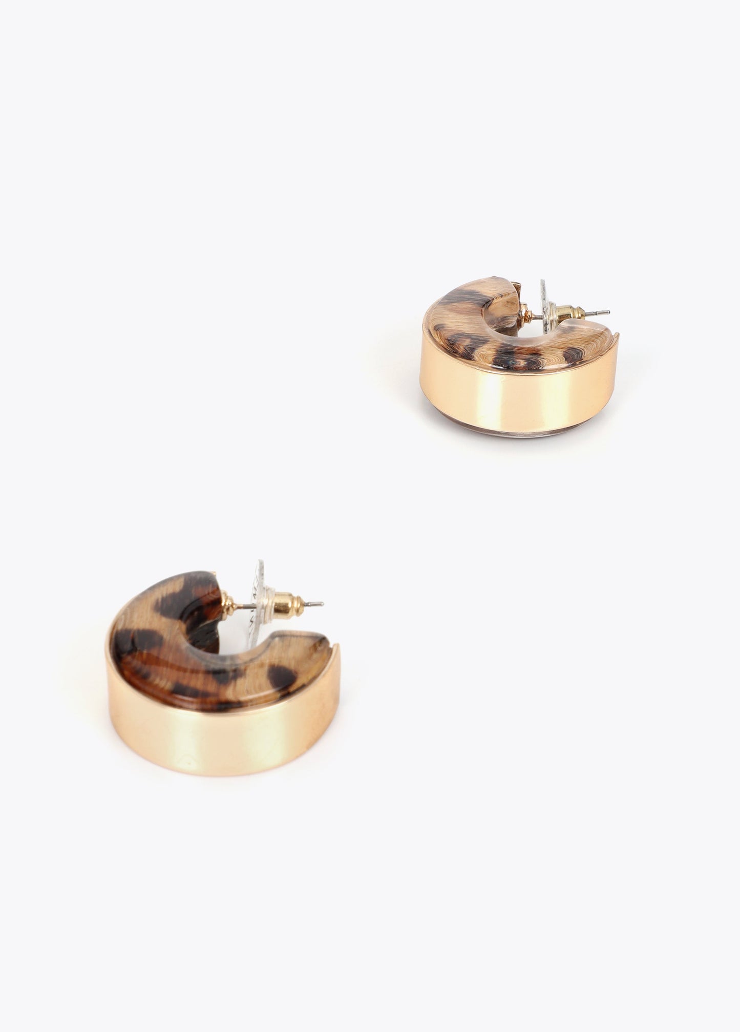 Metal and Animal Print Hoop Earrings
