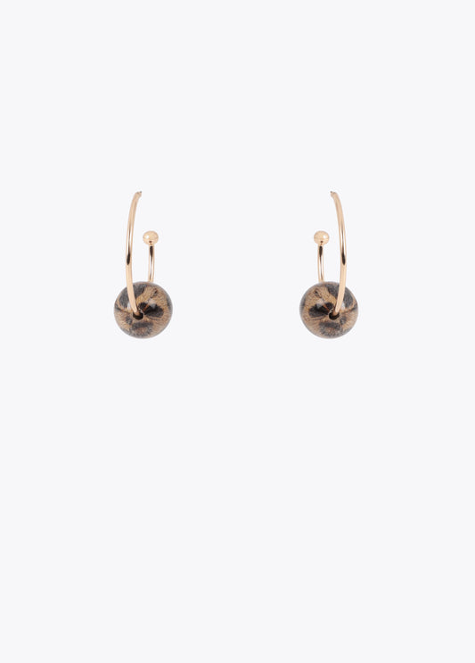 Hoop Earrings with Maxi Animal Print Bead