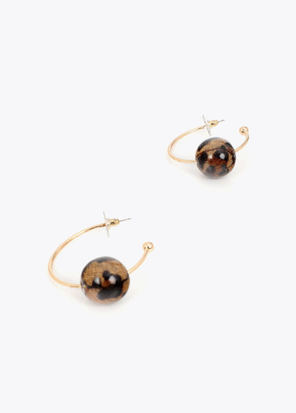 Hoop Earrings with Maxi Animal Print Bead