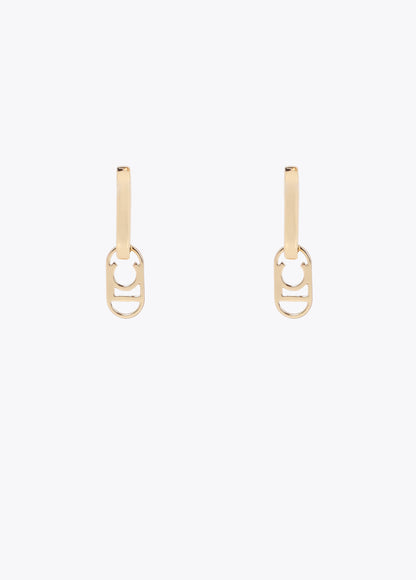 Hinged Earrings with Detachable Logo