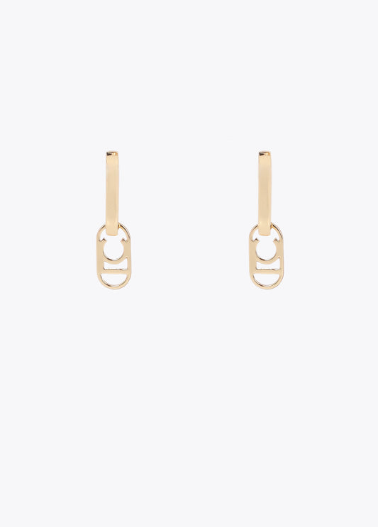 Hinged Earrings with Detachable Logo