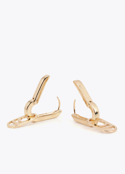 Hinged Earrings with Detachable Logo