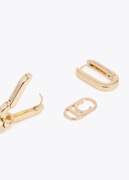 Hinged Earrings with Detachable Logo