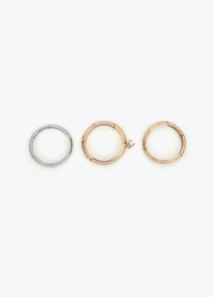 Bicolor Texture Elastic Bracelets Set