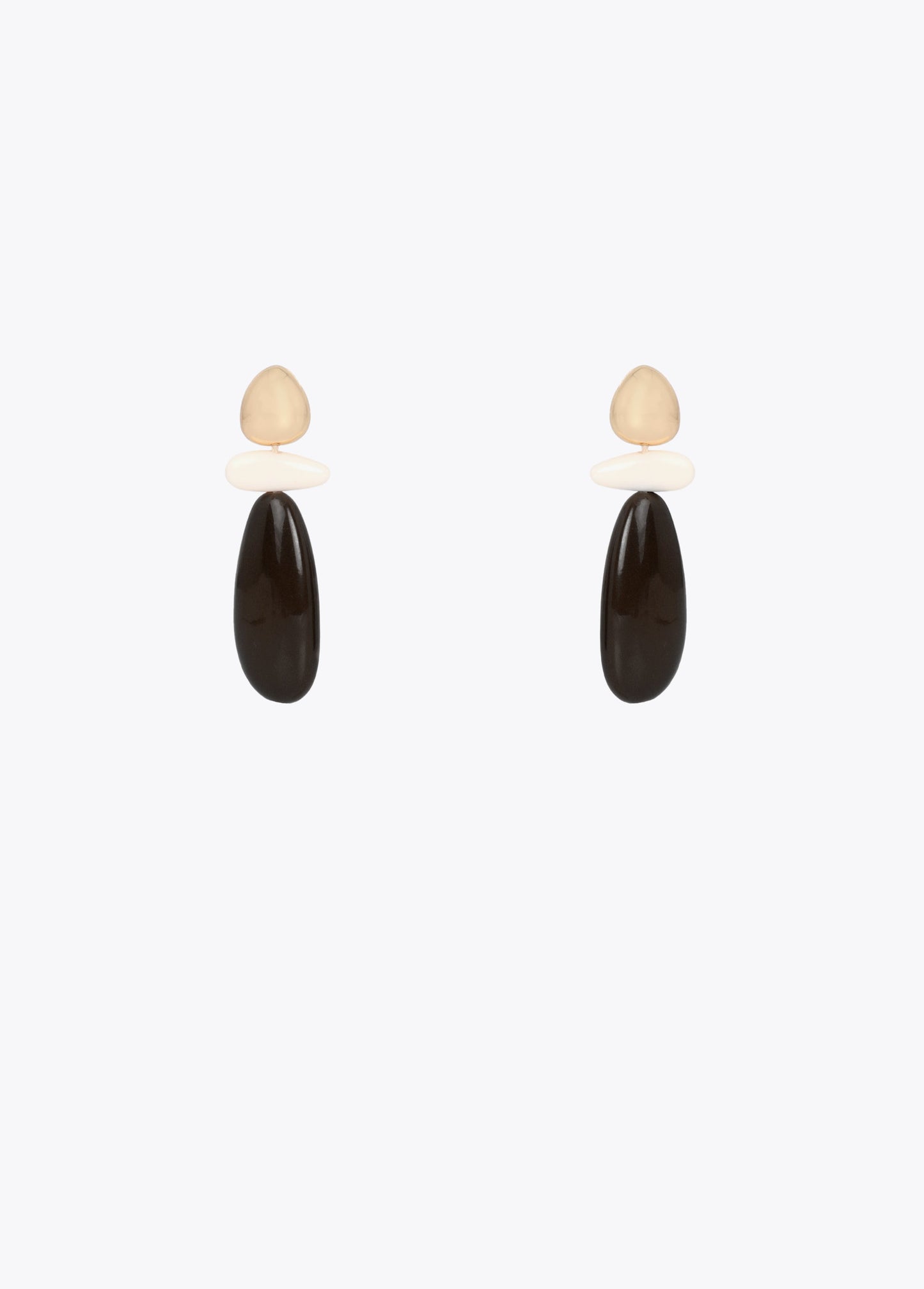 Bicolor Resin Combined Earrings