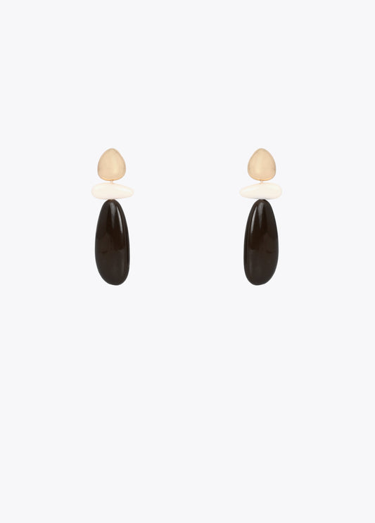 Bicolor Resin Combined Earrings