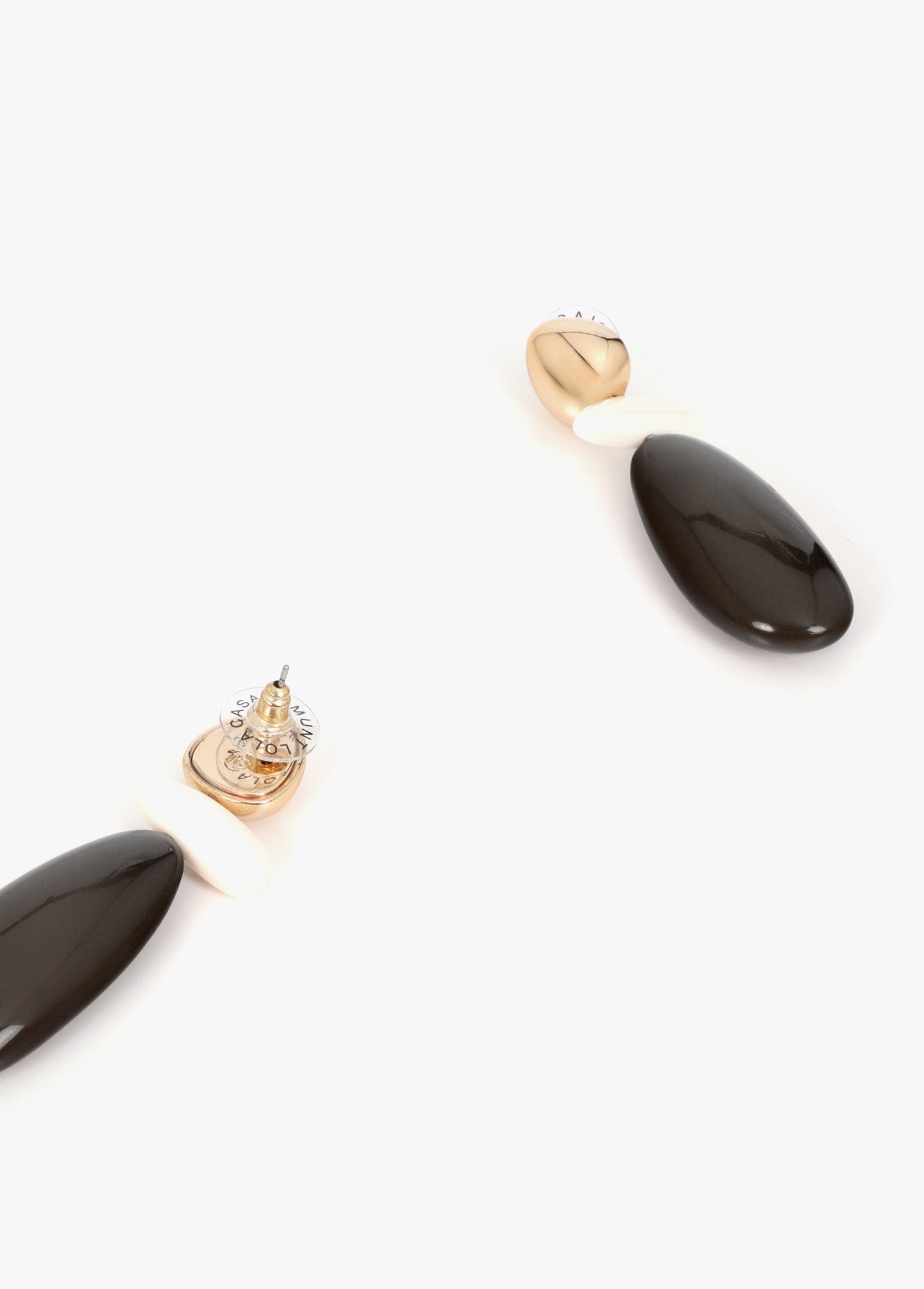 Bicolor Resin Combined Earrings