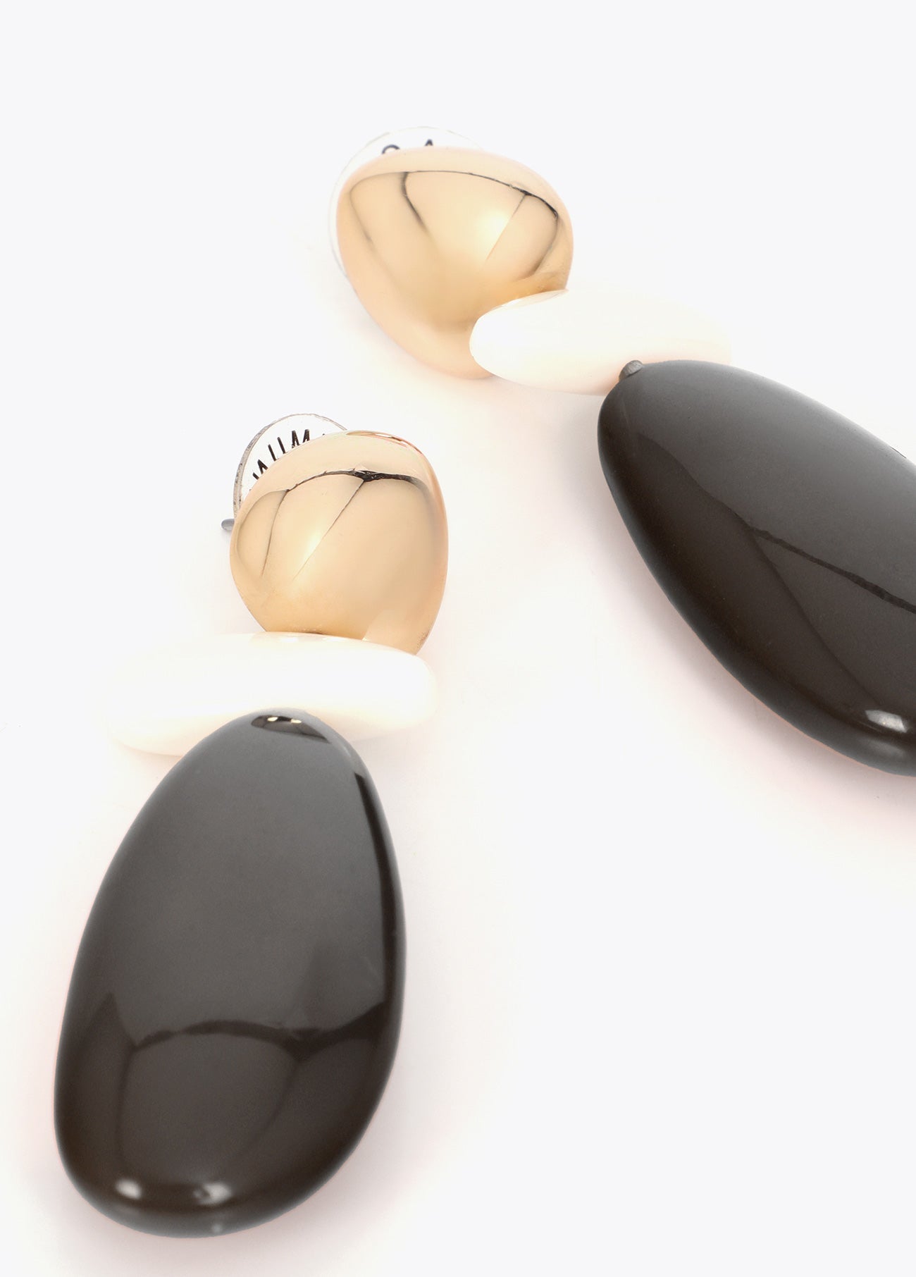 Bicolor Resin Combined Earrings