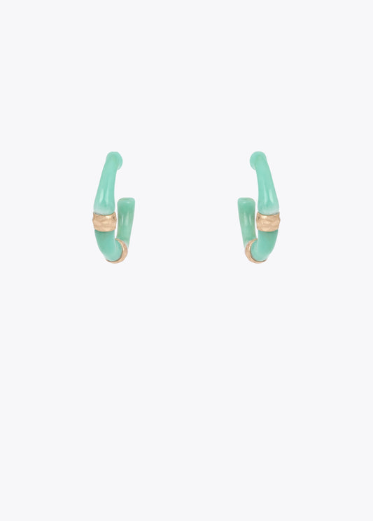 Bamboo Effect Hoop Earrings
