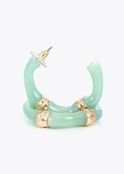 Bamboo Effect Hoop Earrings
