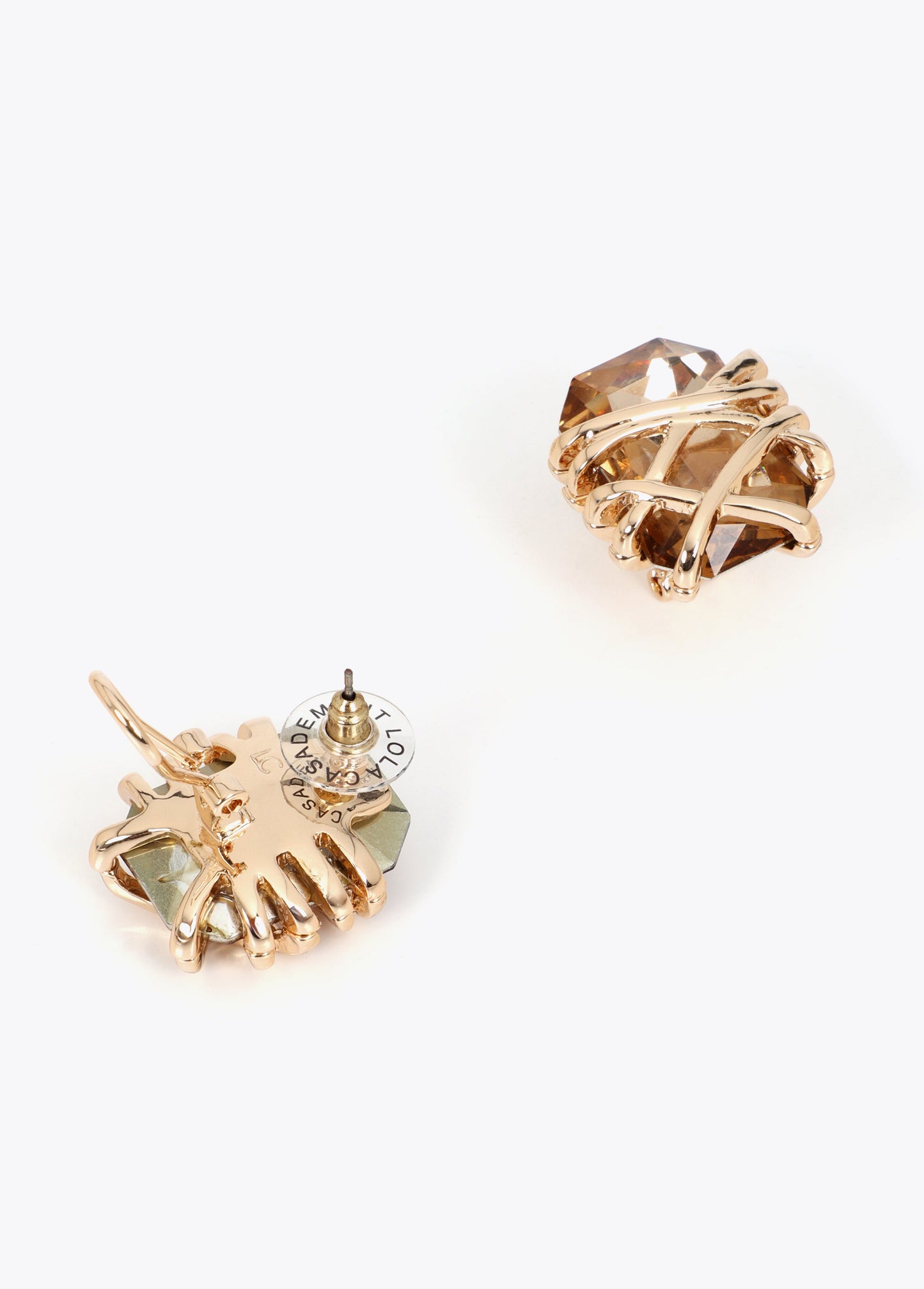 Maxi Crystal Earring with Metallic Detail