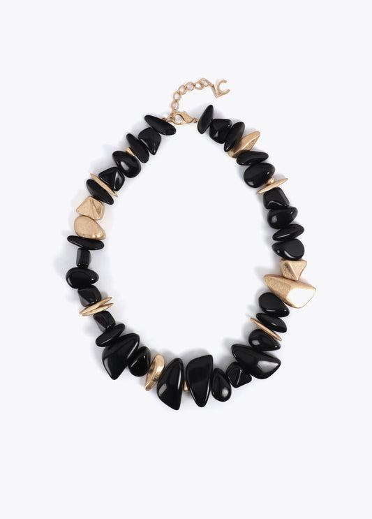 Acrylic Necklace with Metal Pieces