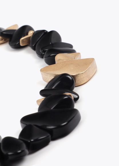 Acrylic Necklace with Metal Pieces