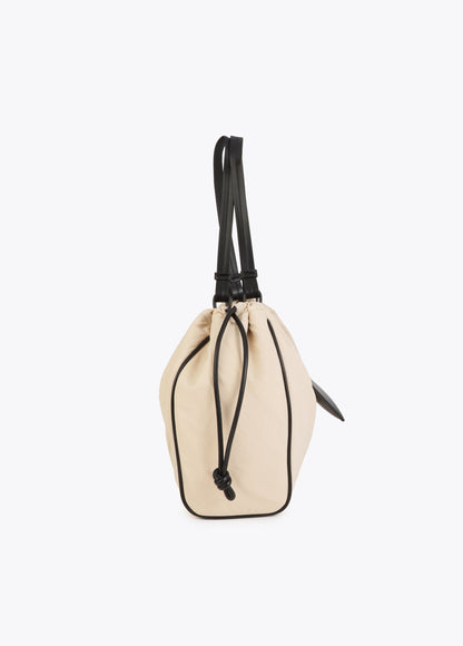 Nylon and PU Shopper Bag