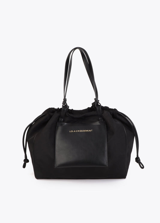 Nylon and PU Shopper Bag