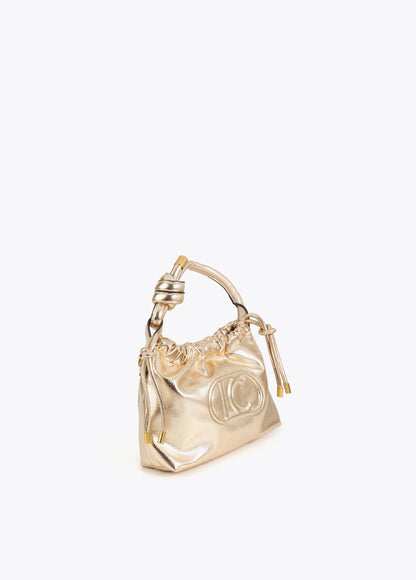 Golden Bucket Bag with Embossed Logo