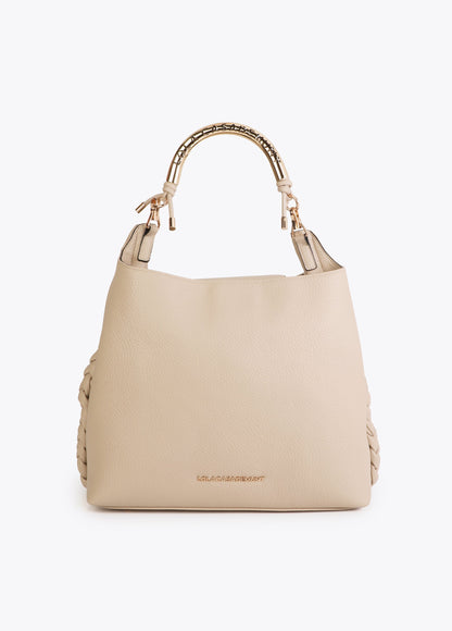 Shopper Bag with Cut-Out Metal Handle