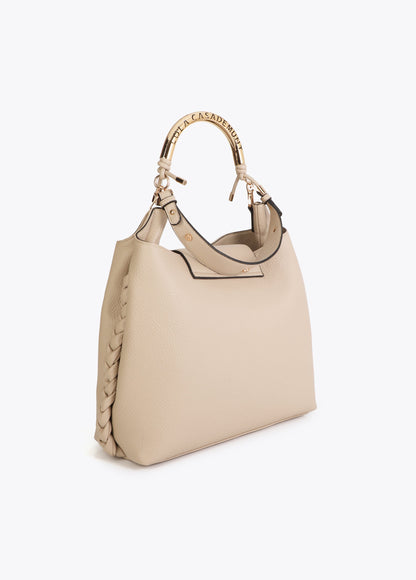 Shopper Bag with Cut-Out Metal Handle