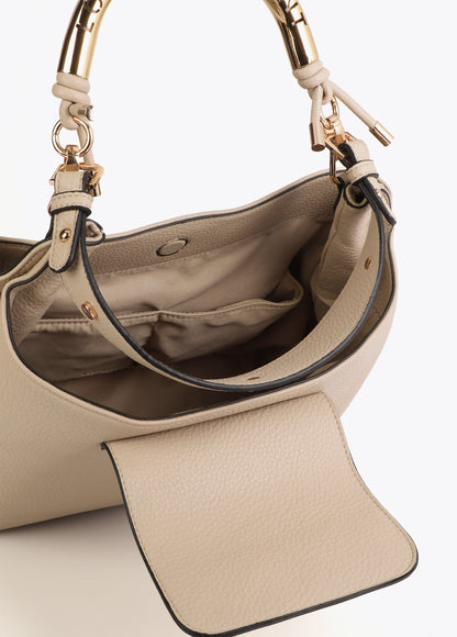 Shopper Bag with Cut-Out Metal Handle