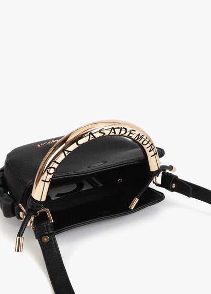 Mini Crossbody Bag with Cut-Out Metallic Handle