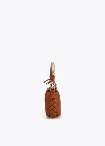 Mini Crossbody Bag with Cut-Out Metallic Handle