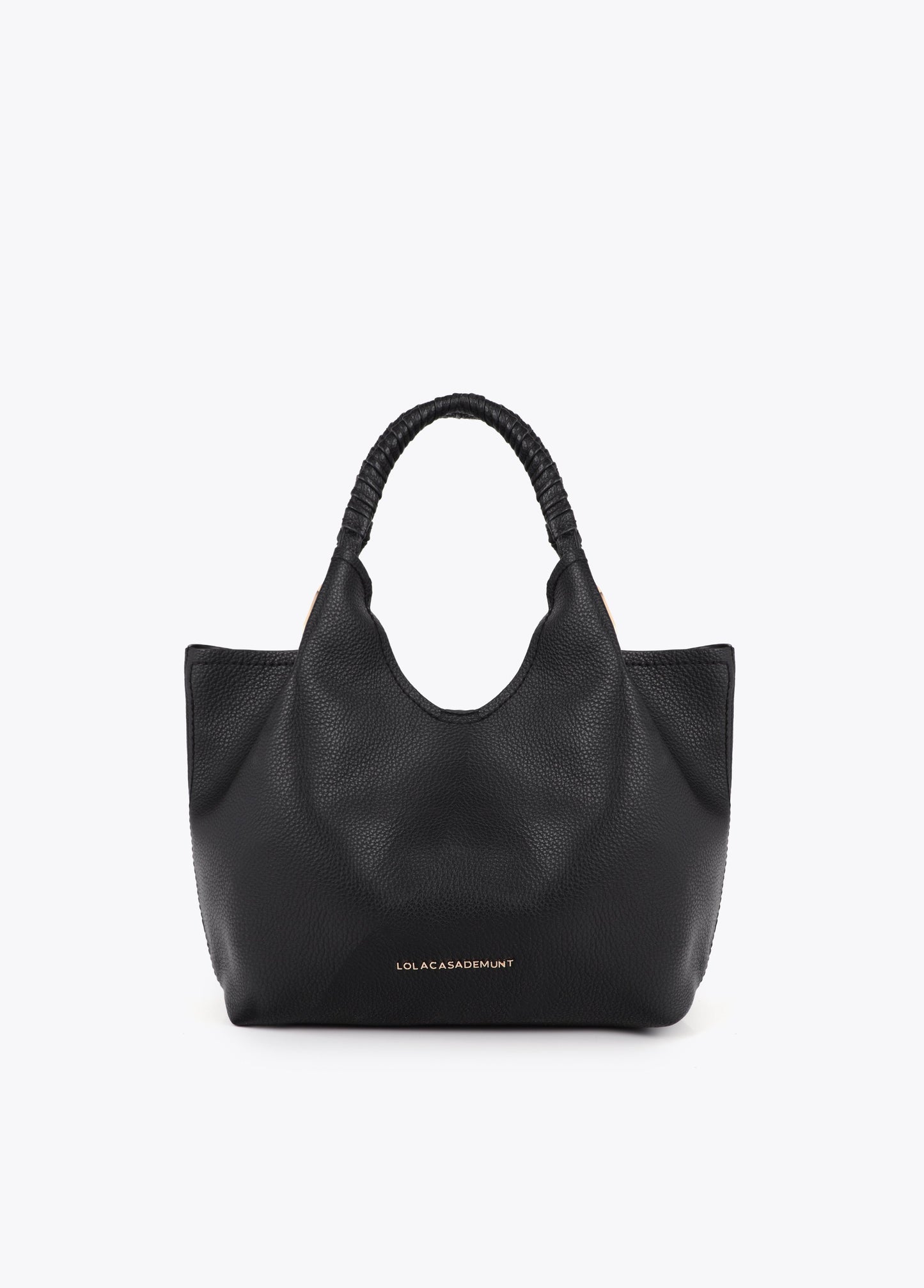 Shopper with Braided Handle and Metallic Details