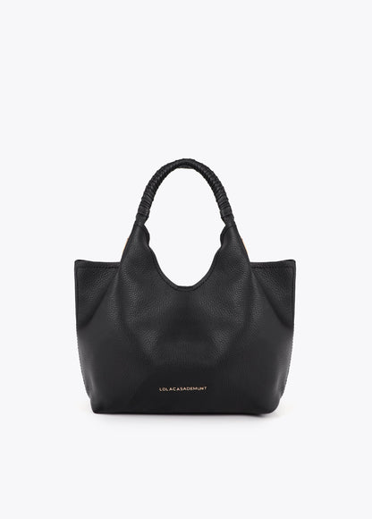 Shopper with Braided Handle and Metallic Details