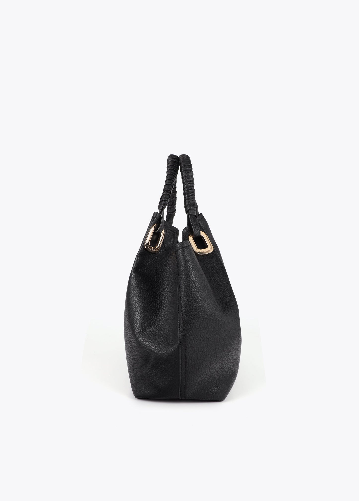 Shopper with Braided Handle and Metallic Details
