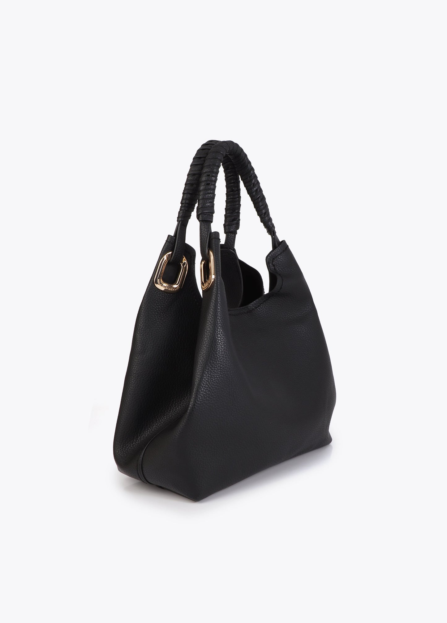 Shopper with Braided Handle and Metallic Details