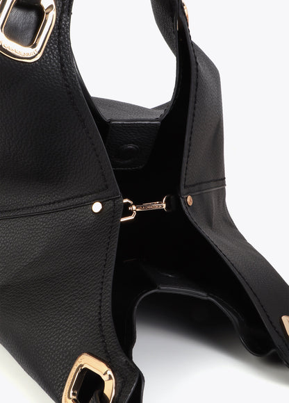 Shopper with Braided Handle and Metallic Details