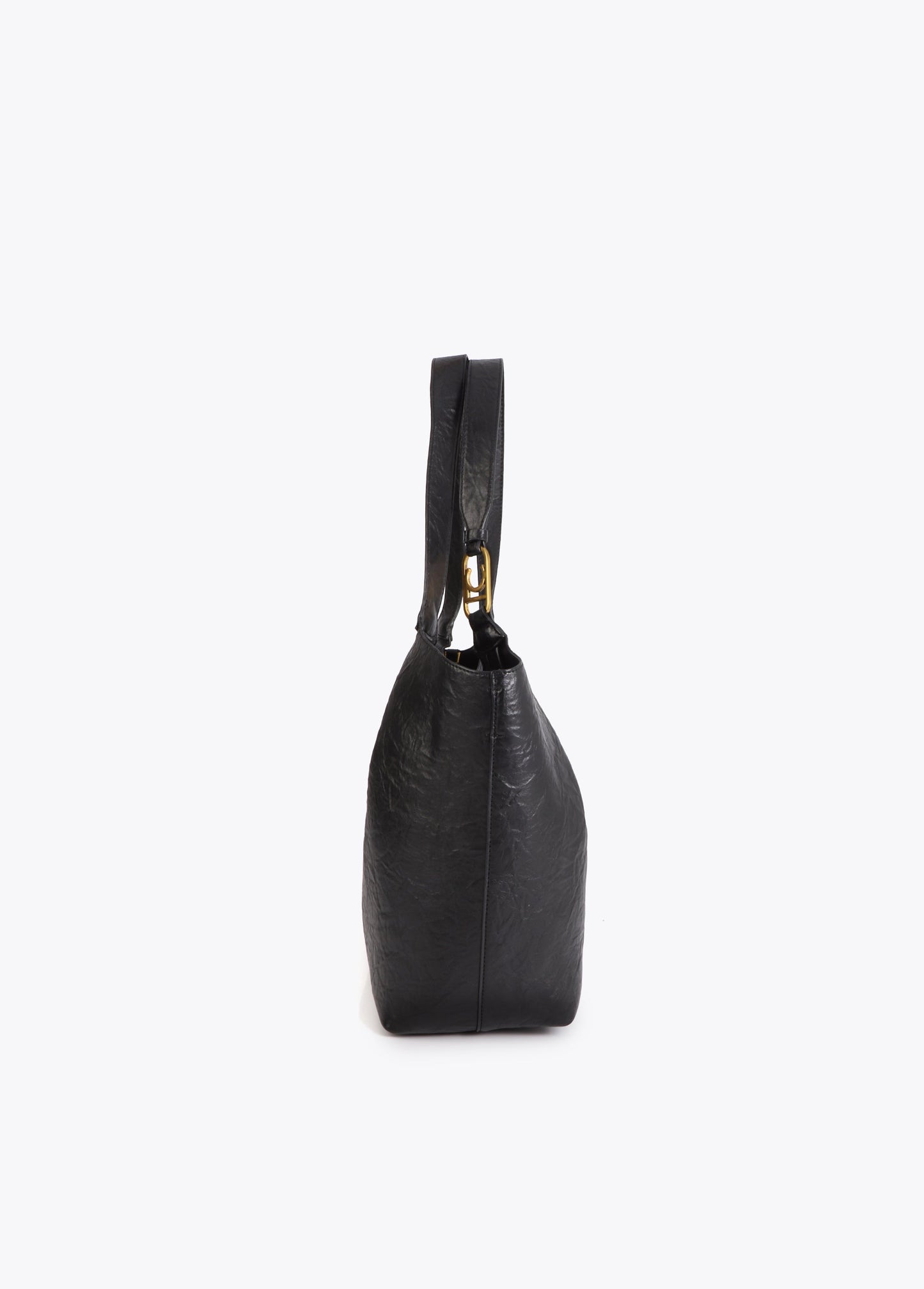 Pleated Shopper with Logo Handle