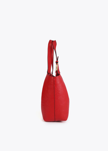 Pleated Shopper with Logo Handle