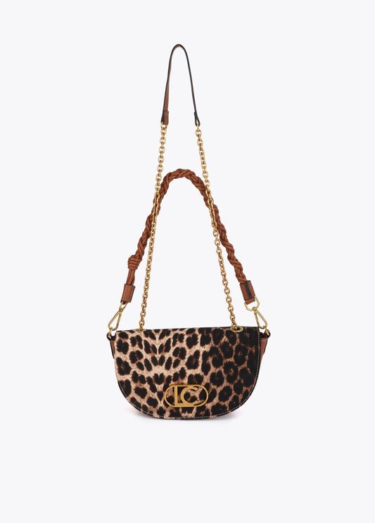 Leopard Half Moon Bag with Faux Leather Effect