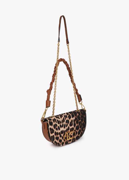 Leopard Half Moon Bag with Faux Leather Effect